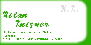 milan knizner business card